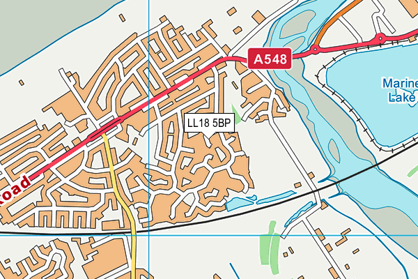LL18 5BP map - OS VectorMap District (Ordnance Survey)