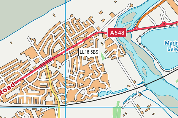 LL18 5BS map - OS VectorMap District (Ordnance Survey)