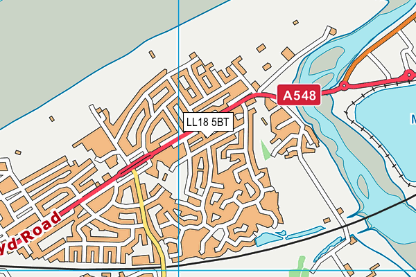 LL18 5BT map - OS VectorMap District (Ordnance Survey)