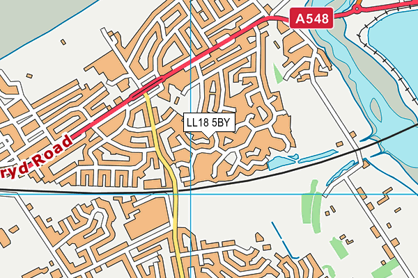 LL18 5BY map - OS VectorMap District (Ordnance Survey)