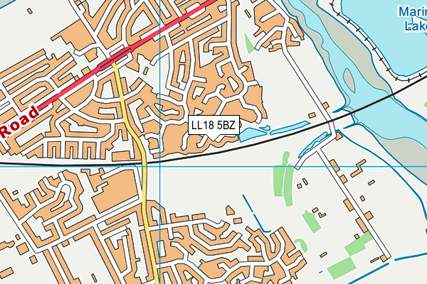LL18 5BZ map - OS VectorMap District (Ordnance Survey)