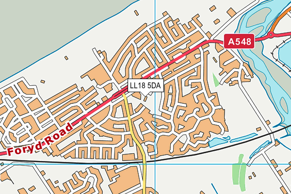 LL18 5DA map - OS VectorMap District (Ordnance Survey)
