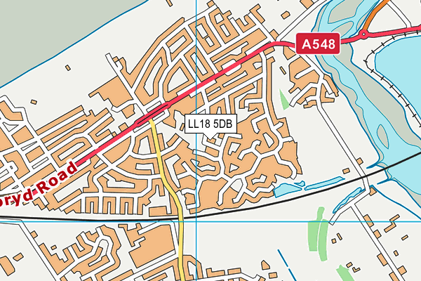 LL18 5DB map - OS VectorMap District (Ordnance Survey)