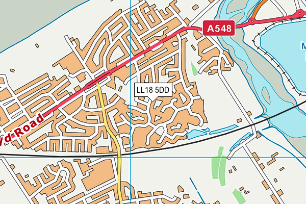 LL18 5DD map - OS VectorMap District (Ordnance Survey)