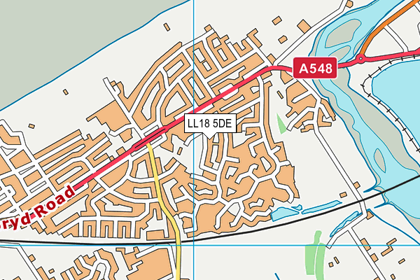 LL18 5DE map - OS VectorMap District (Ordnance Survey)