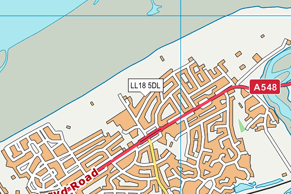 LL18 5DL map - OS VectorMap District (Ordnance Survey)