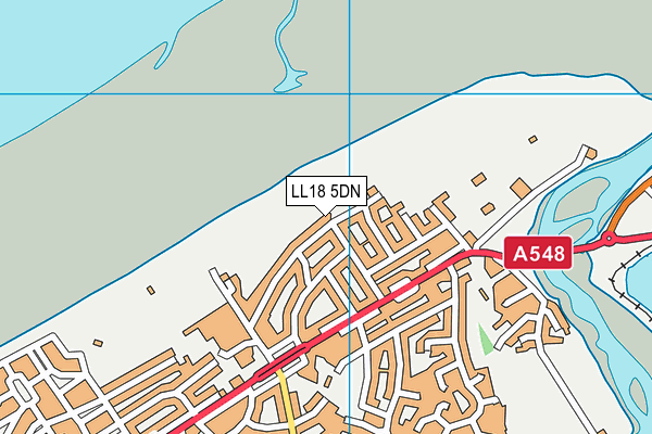 LL18 5DN map - OS VectorMap District (Ordnance Survey)