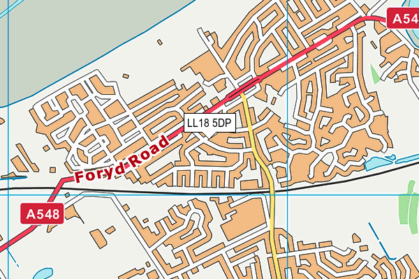 LL18 5DP map - OS VectorMap District (Ordnance Survey)