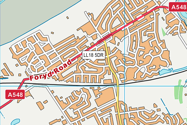 LL18 5DR map - OS VectorMap District (Ordnance Survey)