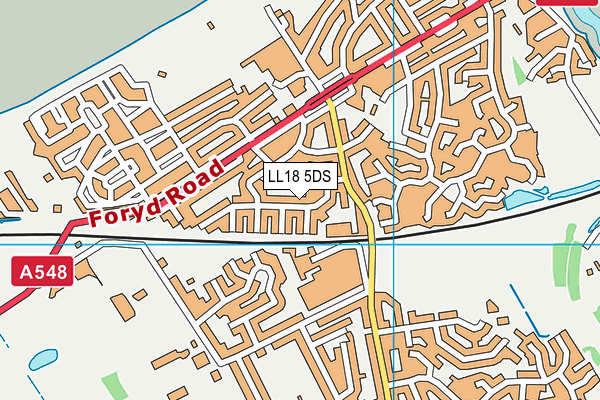 LL18 5DS map - OS VectorMap District (Ordnance Survey)