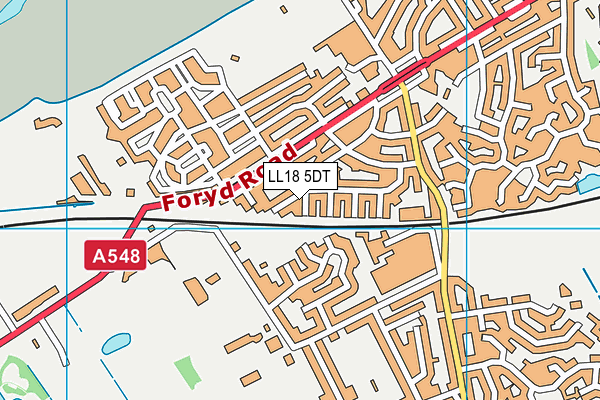 LL18 5DT map - OS VectorMap District (Ordnance Survey)