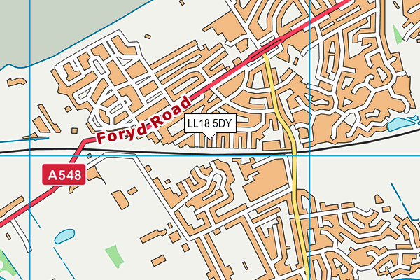 LL18 5DY map - OS VectorMap District (Ordnance Survey)