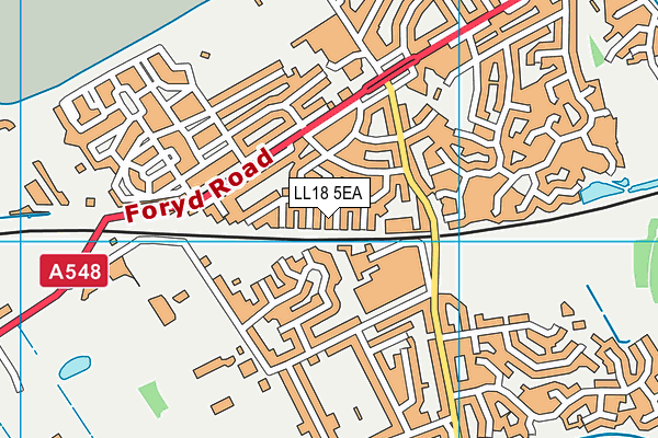 LL18 5EA map - OS VectorMap District (Ordnance Survey)