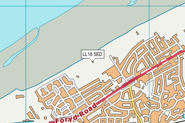 LL18 5ED map - OS VectorMap District (Ordnance Survey)