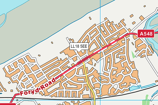 LL18 5EE map - OS VectorMap District (Ordnance Survey)
