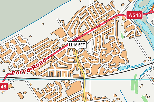 LL18 5EF map - OS VectorMap District (Ordnance Survey)