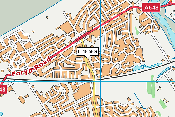 LL18 5EG map - OS VectorMap District (Ordnance Survey)