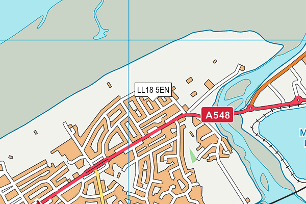 LL18 5EN map - OS VectorMap District (Ordnance Survey)