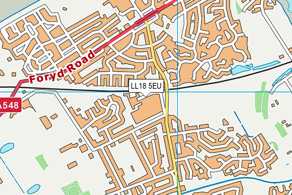 LL18 5EU map - OS VectorMap District (Ordnance Survey)
