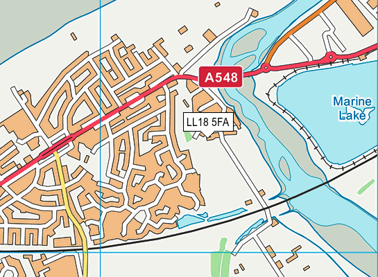 LL18 5FA map - OS VectorMap District (Ordnance Survey)