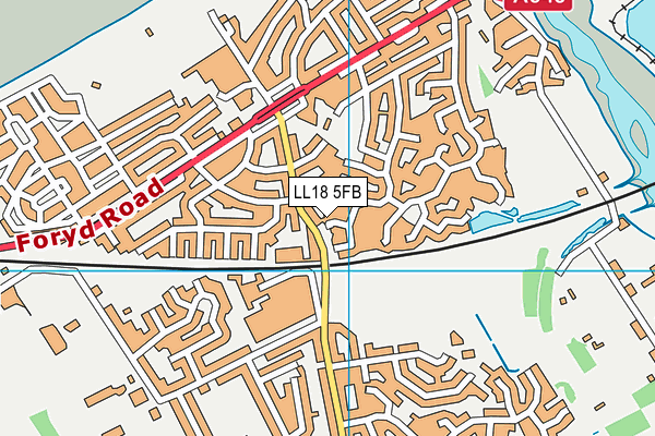LL18 5FB map - OS VectorMap District (Ordnance Survey)