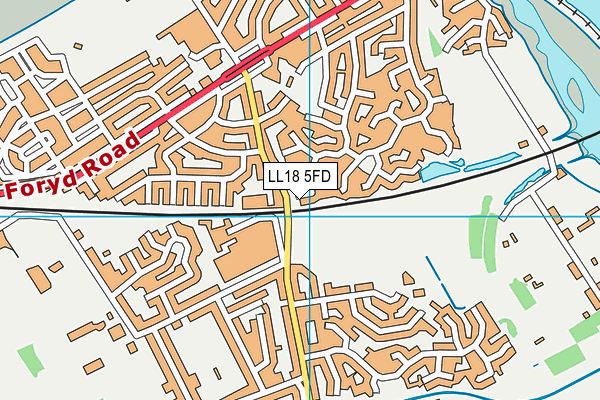 LL18 5FD map - OS VectorMap District (Ordnance Survey)