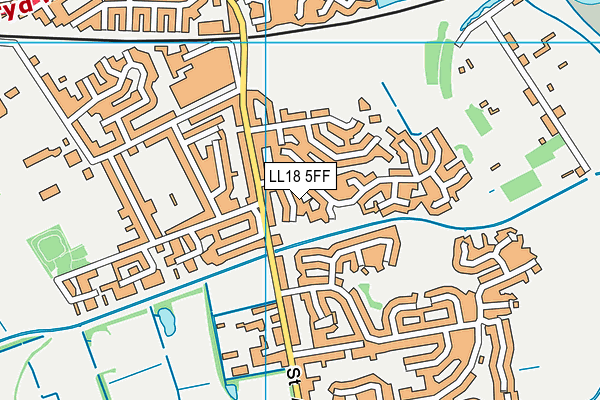 LL18 5FF map - OS VectorMap District (Ordnance Survey)