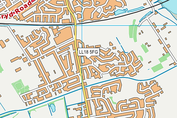 LL18 5FG map - OS VectorMap District (Ordnance Survey)
