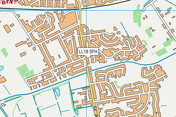 LL18 5FH map - OS VectorMap District (Ordnance Survey)