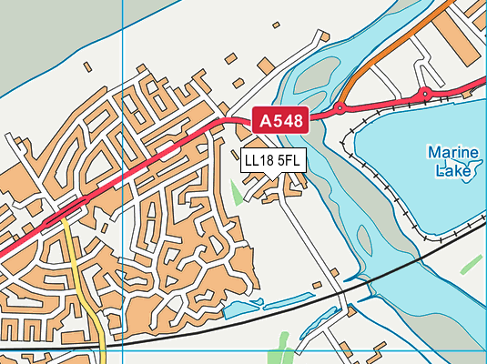 LL18 5FL map - OS VectorMap District (Ordnance Survey)