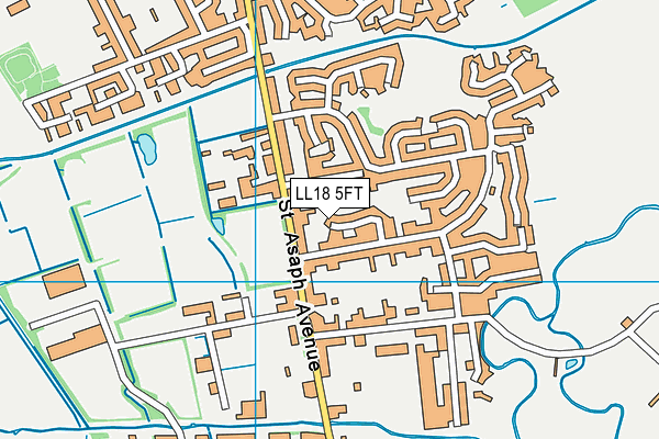 LL18 5FT map - OS VectorMap District (Ordnance Survey)
