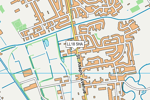 LL18 5HA map - OS VectorMap District (Ordnance Survey)