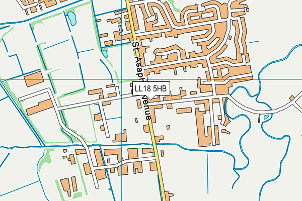 LL18 5HB map - OS VectorMap District (Ordnance Survey)