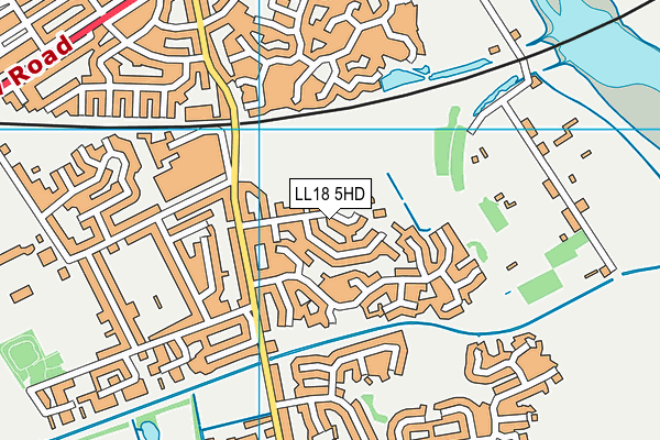 LL18 5HD map - OS VectorMap District (Ordnance Survey)