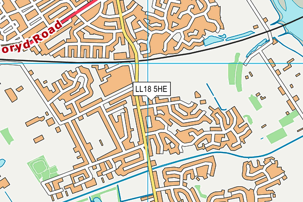 LL18 5HE map - OS VectorMap District (Ordnance Survey)