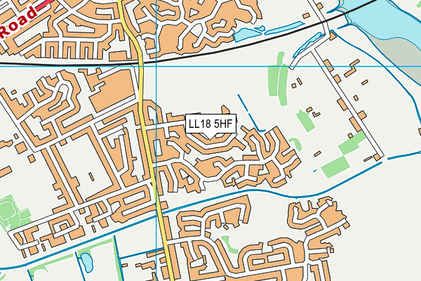 LL18 5HF map - OS VectorMap District (Ordnance Survey)