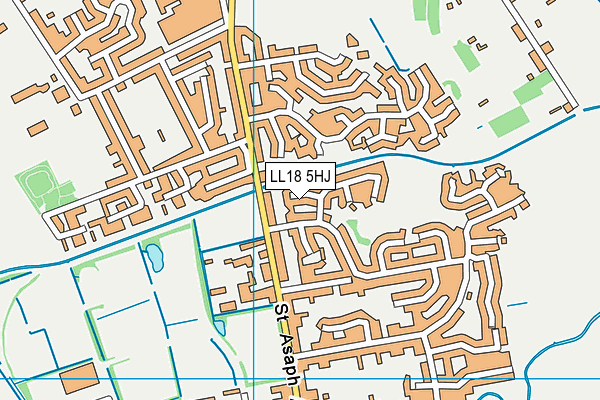 LL18 5HJ map - OS VectorMap District (Ordnance Survey)