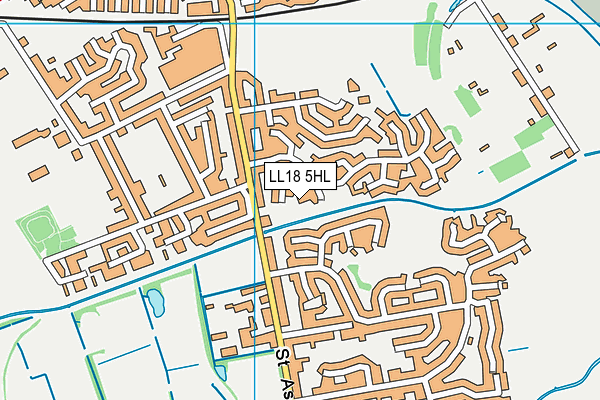 LL18 5HL map - OS VectorMap District (Ordnance Survey)