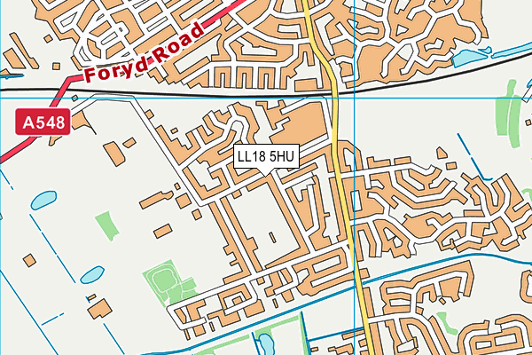 LL18 5HU map - OS VectorMap District (Ordnance Survey)