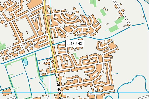 LL18 5HX map - OS VectorMap District (Ordnance Survey)