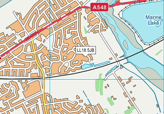 LL18 5JB map - OS VectorMap District (Ordnance Survey)