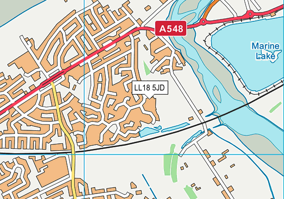 LL18 5JD map - OS VectorMap District (Ordnance Survey)