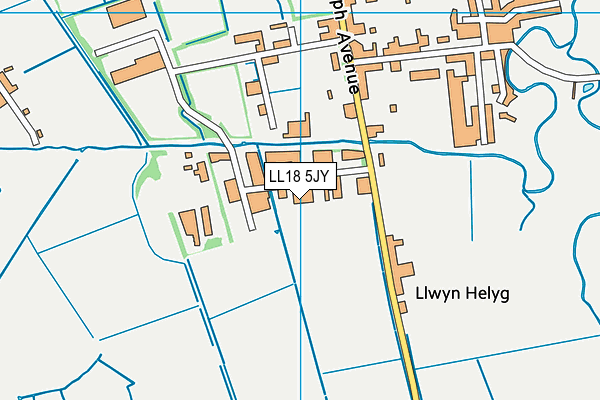 LL18 5JY map - OS VectorMap District (Ordnance Survey)