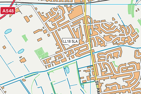 LL18 5LA map - OS VectorMap District (Ordnance Survey)