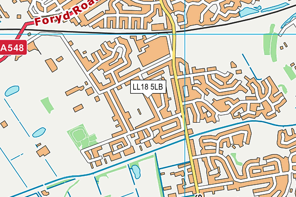 LL18 5LB map - OS VectorMap District (Ordnance Survey)