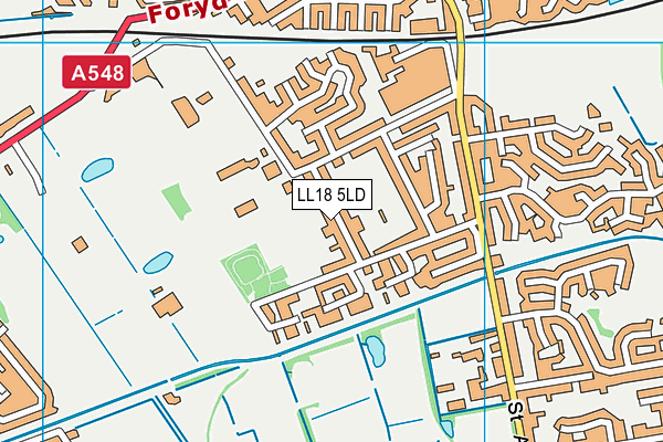 LL18 5LD map - OS VectorMap District (Ordnance Survey)
