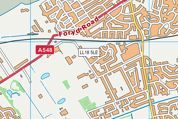 Ysgol Maes Owen map (LL18 5LE) - OS VectorMap District (Ordnance Survey)