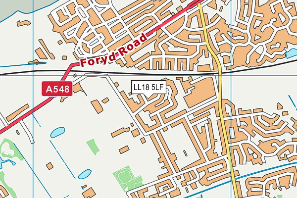 LL18 5LF map - OS VectorMap District (Ordnance Survey)