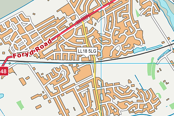 LL18 5LG map - OS VectorMap District (Ordnance Survey)