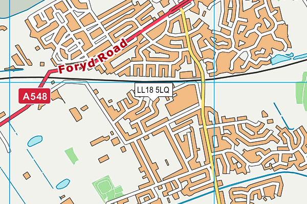 LL18 5LQ map - OS VectorMap District (Ordnance Survey)